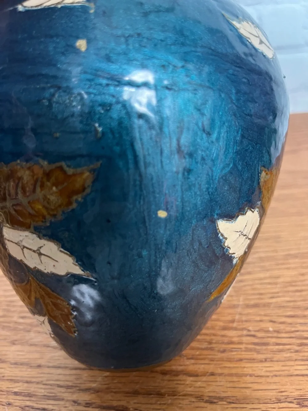 VINTAGE Cloisonne teal base|4.25” tall - Picture 6 of 8